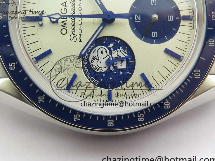 0416 Speedmaster SS Snoopy Apollo OMF Best Edition White Dial on SS Bracelet Venus EasyCare 7877